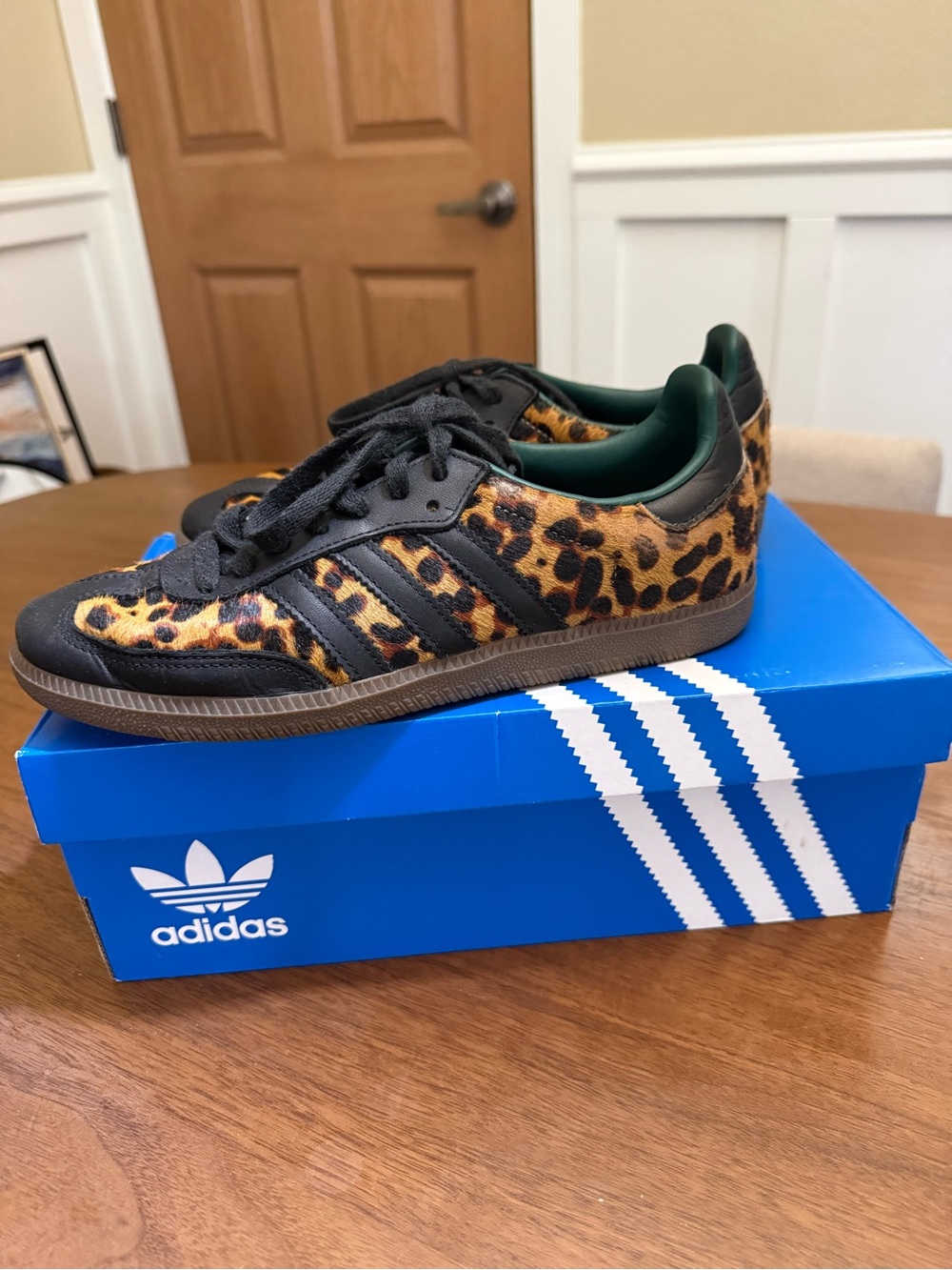 adidas Women's Leopard Print Samba Sneakers - Black & Brown